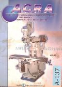 JIH Fong-Acra-JIH Fong Acra 100-1949, Vertical Milling, Instruction Manual and Parts Lists-100-1949-02